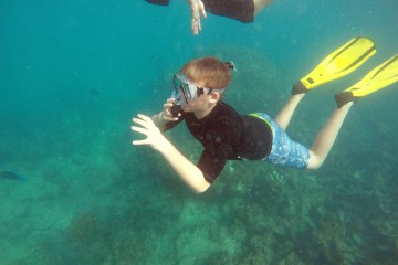Child snorkeling in Puerto Rico