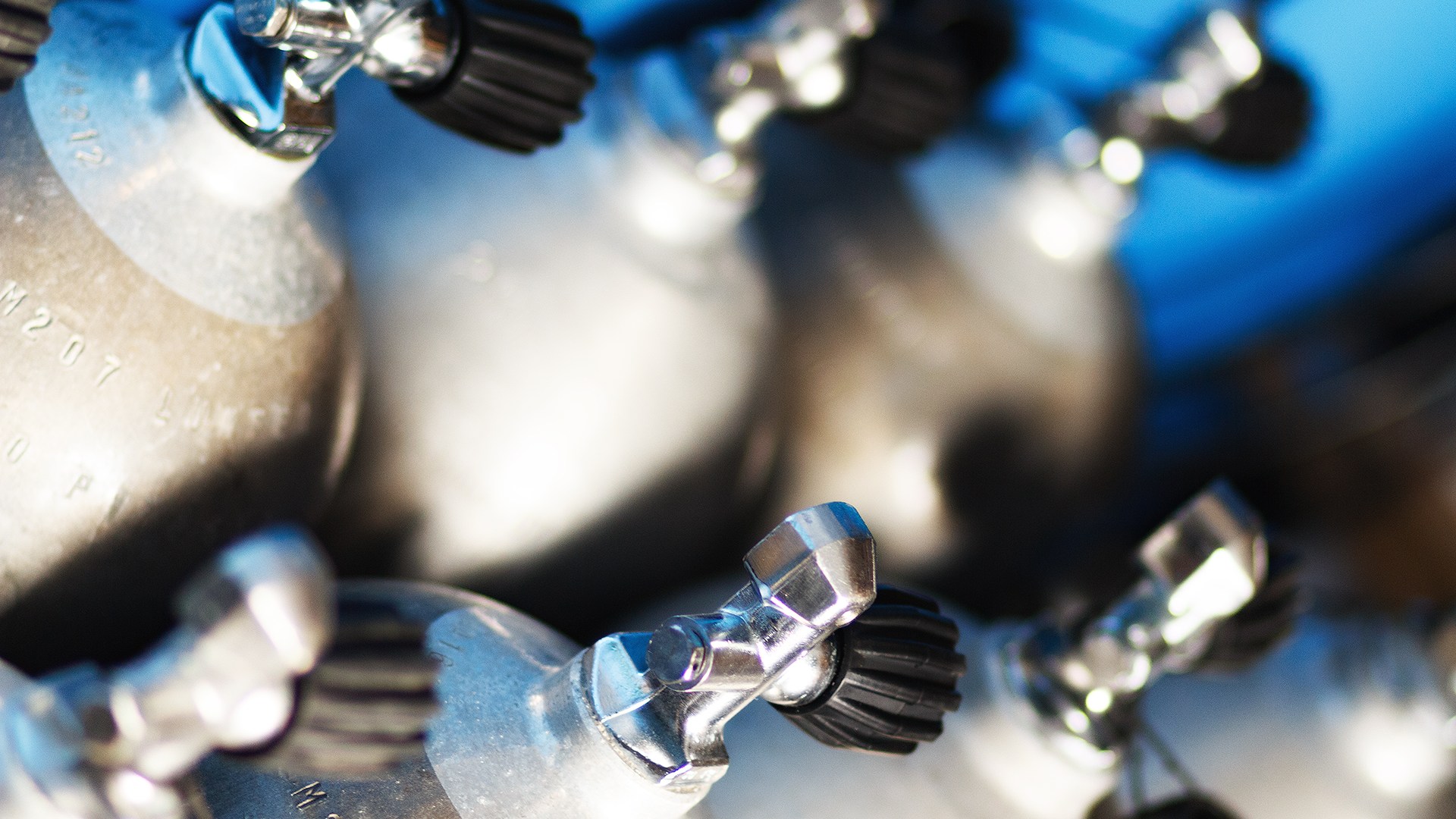 Scuba Tanks in a row