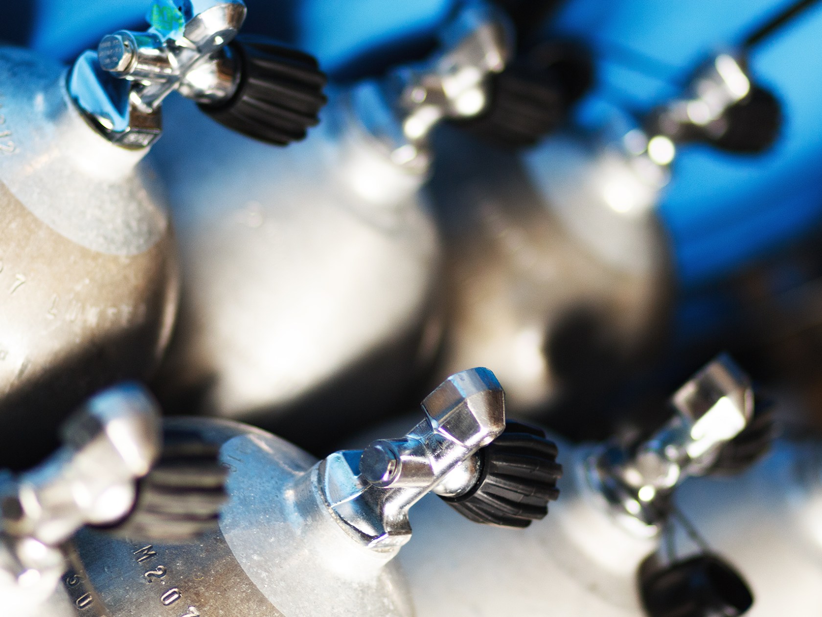 Scuba Tanks in a row