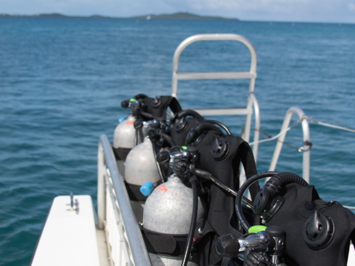 Row of tanks on boat
