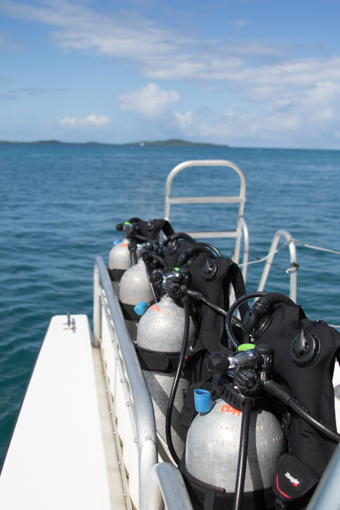 Row of tanks on boat